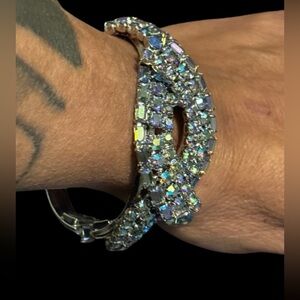 Rare Aurora Borealis Ribbon Rhinestone Bracelet